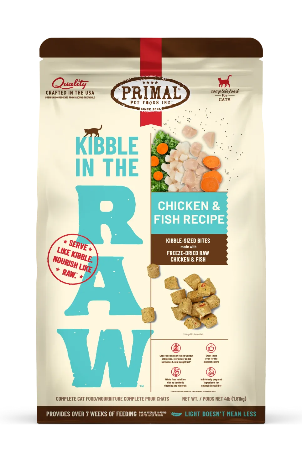 Primal Kibble In The Raw Chicken &amp; Fish Recipe Cat 1.5lb