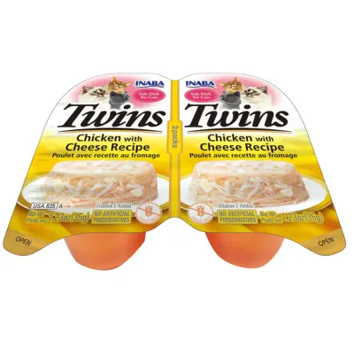 Inaba Cat Twin Cups Chicken W/Cheese 1.23oz (2 Pack)