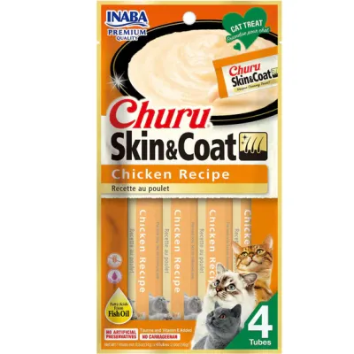 Inaba Cat Churu Skin &amp; Coat Chicken Recipe 2oz