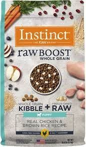 Instinct Raw Boost Whole Grain Real Chicken Brown Rice Puppy Dog 4.5lb