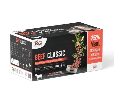 Just Raw Beef Classic Raw Food For Dogs &amp; Cats 6lb(2.72kg)