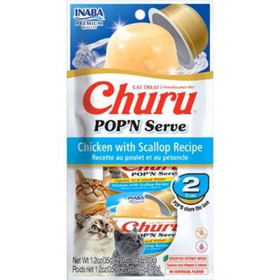 Inaba Cat Churu POP'N Serve(Chicken &amp; Scallop) 70g(2.4oz)