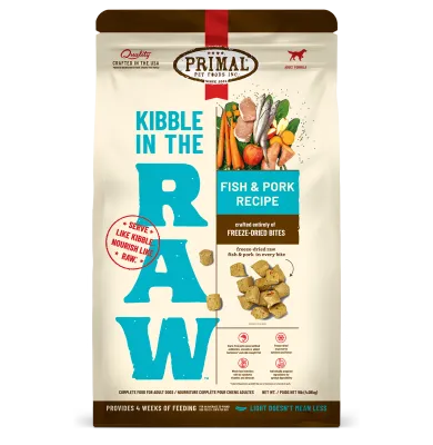 Primal Kibble in The Row Fish &amp; Pork Dog 1.5lb