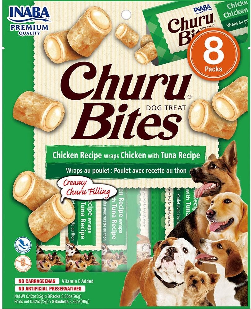 Inaba Dog Churu Bites Chicken Wraps Chicken W/Tuna 3.36oz