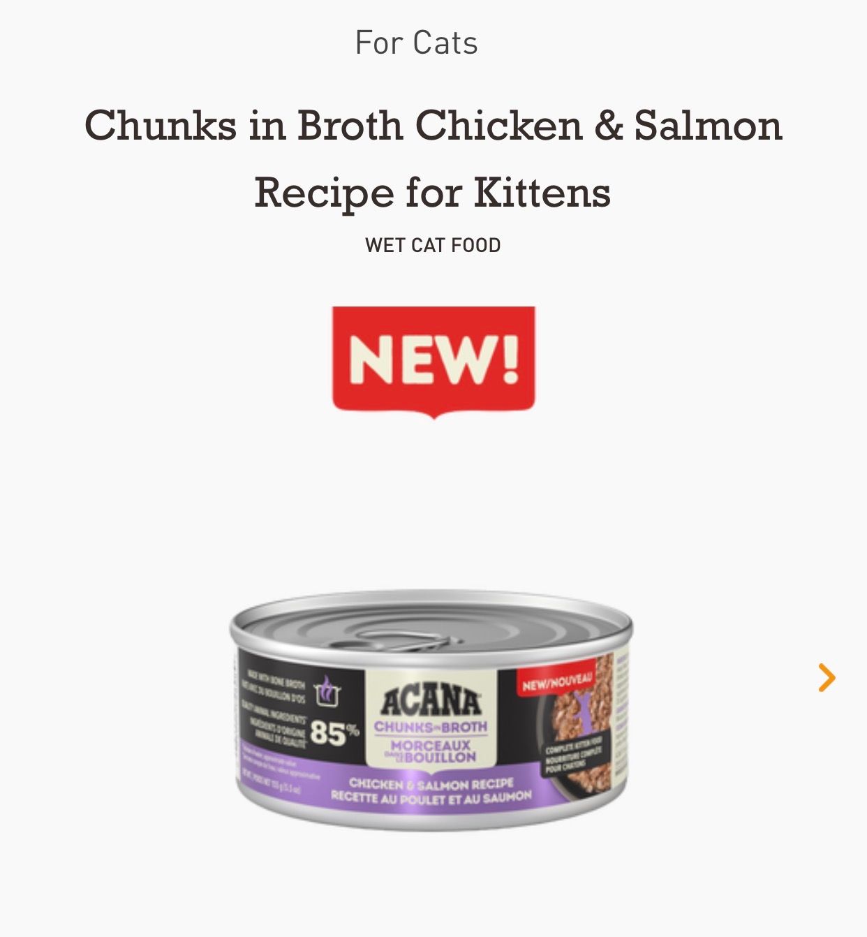Acana Cat Chicken &amp; Salmon Chunks Kitten 5.5oz
