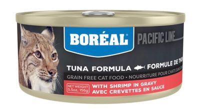 Boreal Tuna Red Meat in Gravy W/Shrimp GF Cat Food 156g(5.5oz)