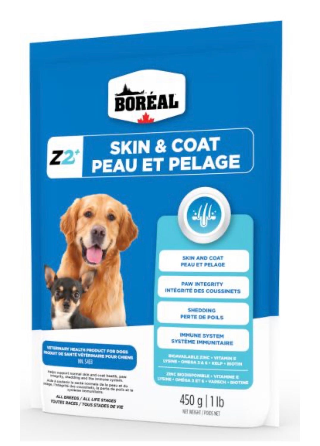 Boreal Zinpro Z2+ Skin &amp; Coat Dog Supplement 450g(1lb)