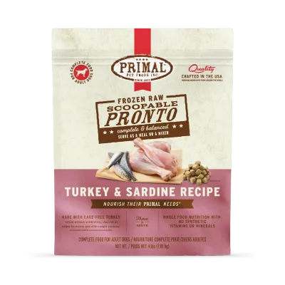 Primal Frozen Pronto Turkey &amp; Sardine Dog 4lb