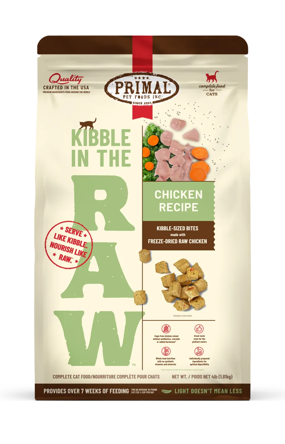 Primal Kibble In The Raw Chicken Recipe Cat 4lb