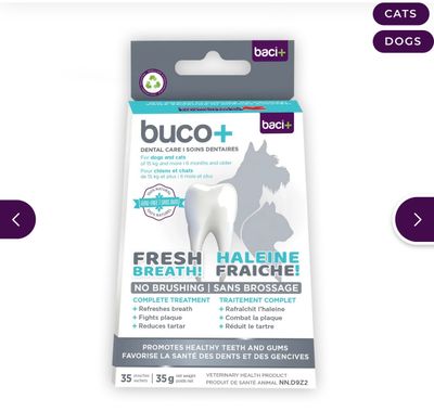 Baci Oral Health Buco+ 100mg Cat/dog 35g For Dogs Over 15kg
