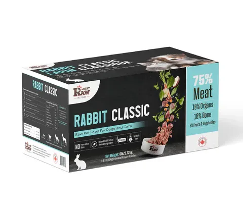 Just Raw Rabbit Classic Raw Food For Dogs &amp; Cats 6lb(2.72kg)