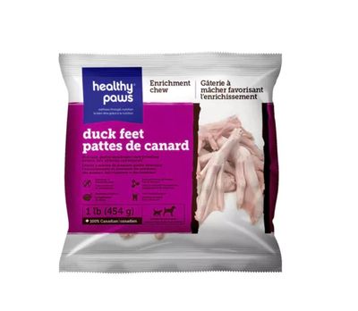 Healthy Paws Enrichment Raw Duck Feet 1lb