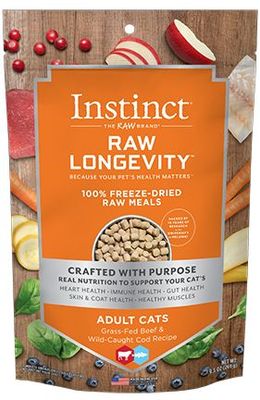 Instinct Longevity FD Raw Meals Adult Cod &amp; Beef Chicken Cat 9.5oz