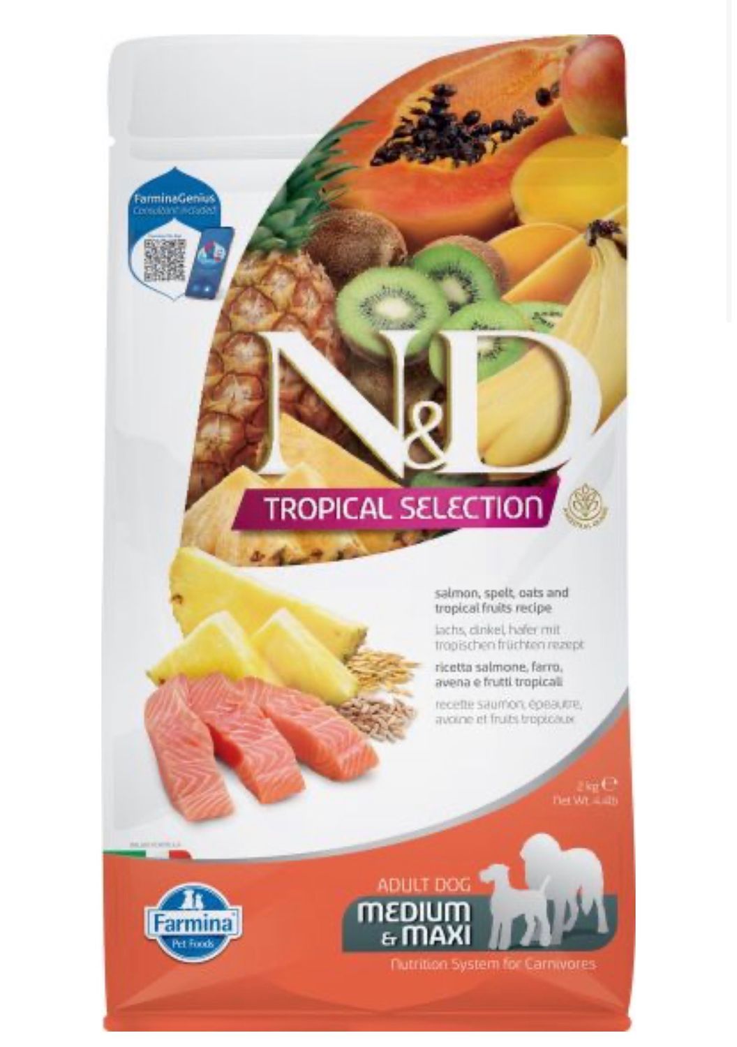 Farmina Tropical Selection Salmon Adult Med/Maxi Dog 4.4lb(2kg)