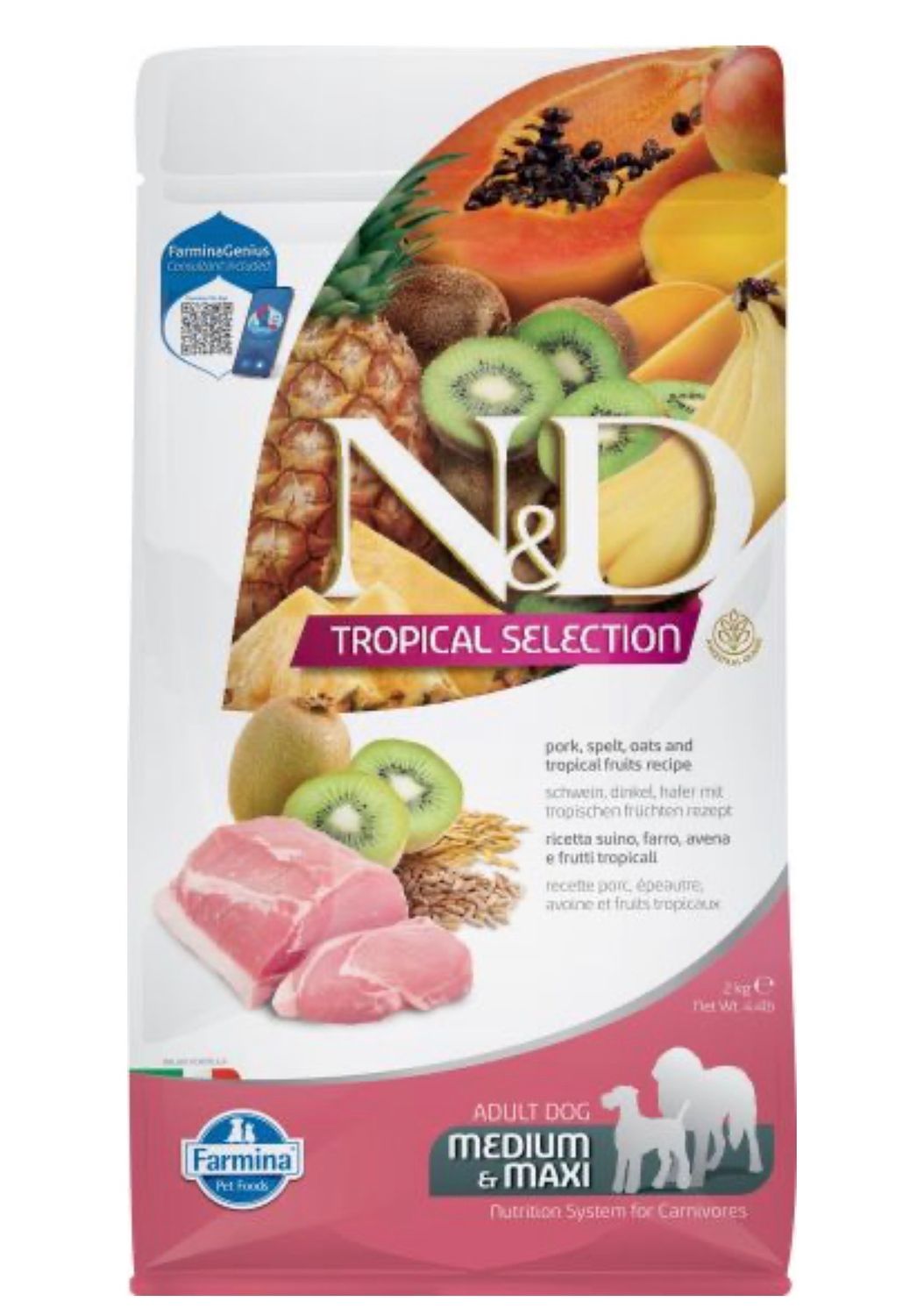 Farmina Tropical Selection Pork Adult Med/Max Dog 4.4lb(2kg)