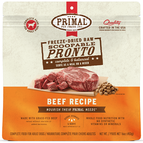 Primal Dog FD Raw Pronto Beef Recipe 16 OZ