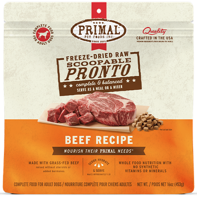 Primal Dog FD Raw Pronto Beef Recipe 16 OZ