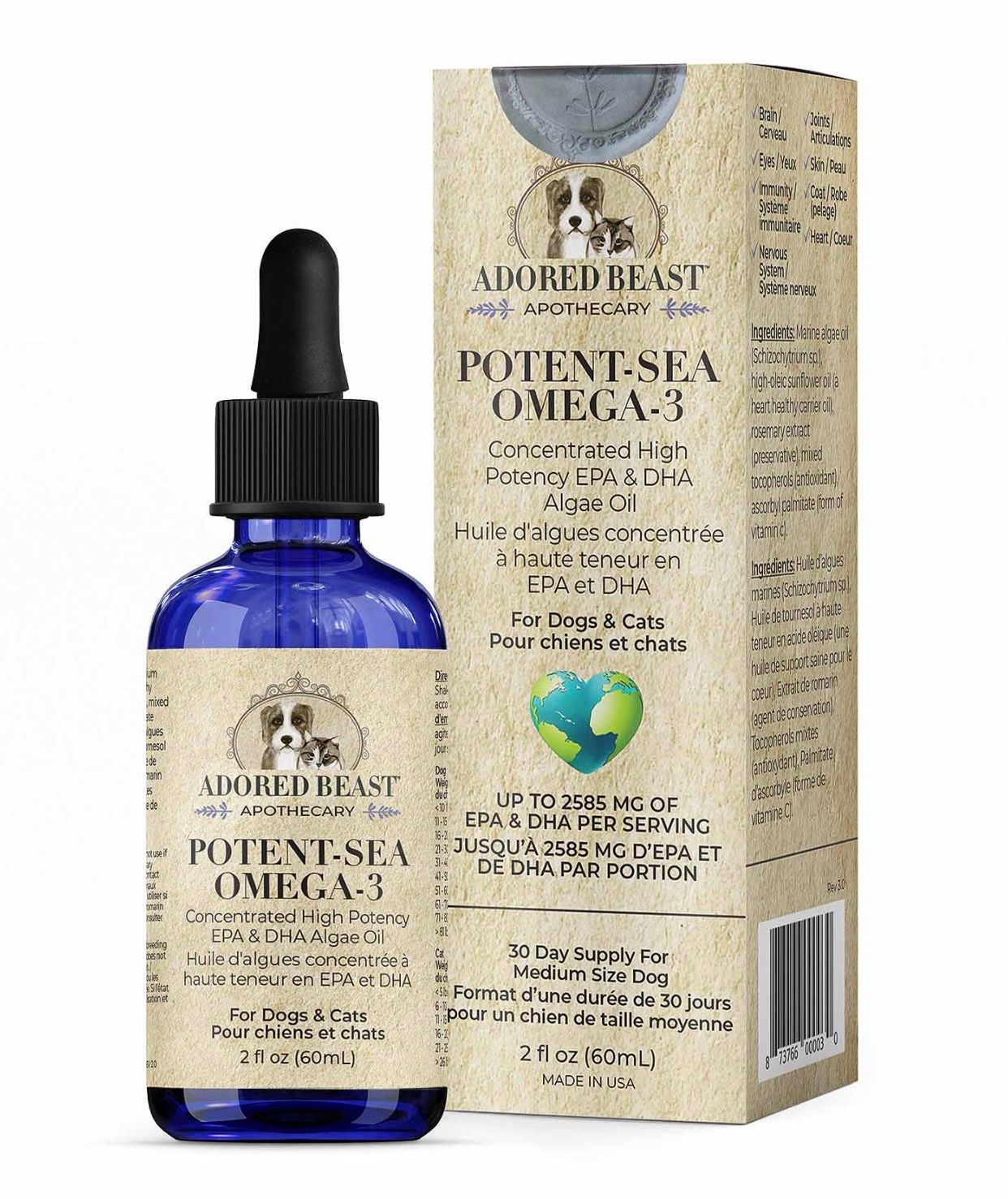 Adored Beast Potent-Sea Omega-3 2OZ