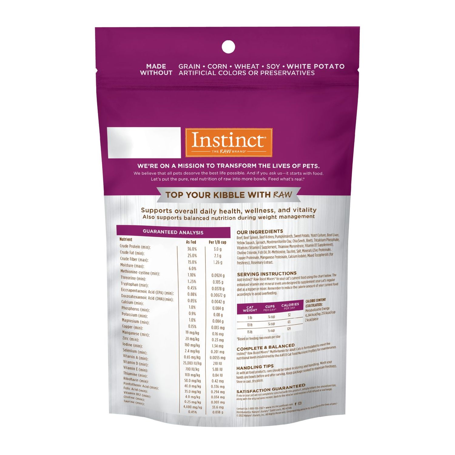Instinct Raw Boost Mixers GF Multivitamin Topper Cat 5.5oz