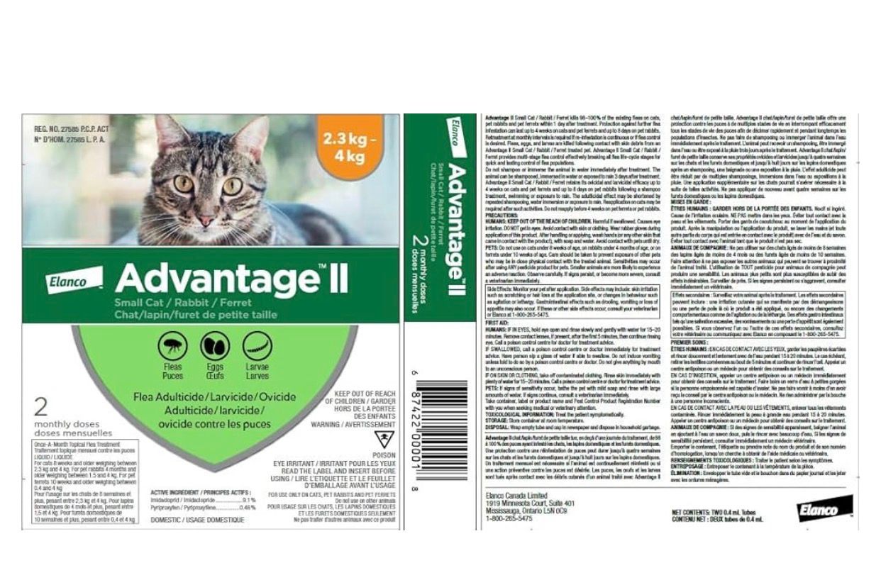 Elanco Advantage Small Cats 2 Doses 2.3-4kg