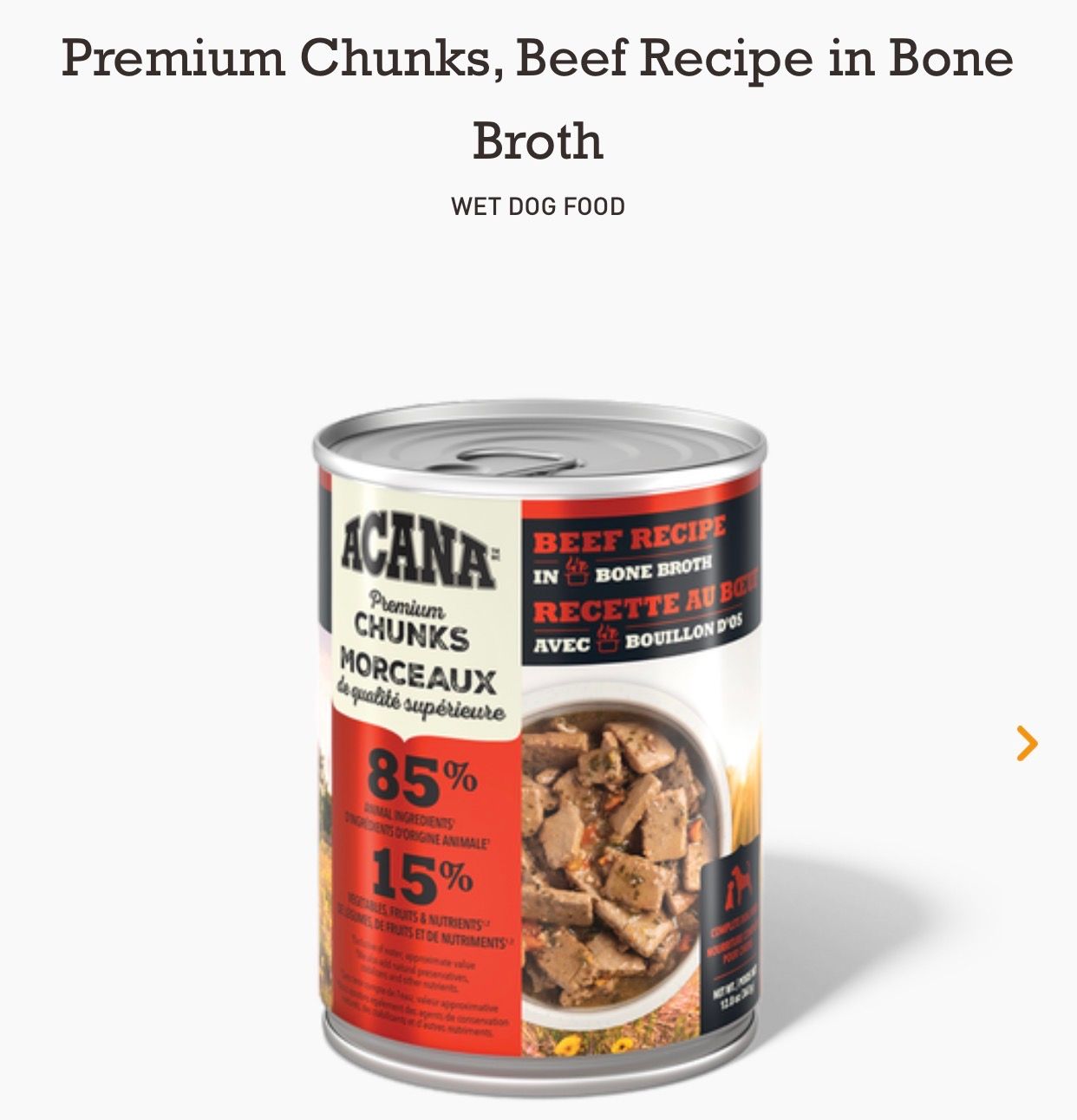 Acana Dog Beef +B.Broth 12.8oz