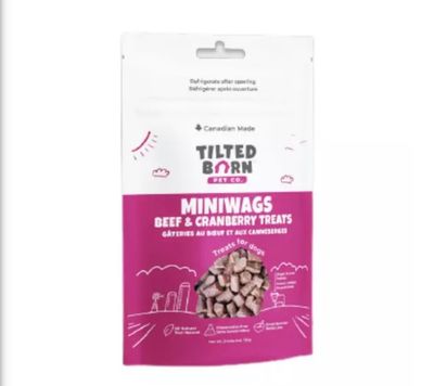 Tilted Barn Miniwags Canadian Beef &amp; Cranberry Dog Treats 100g