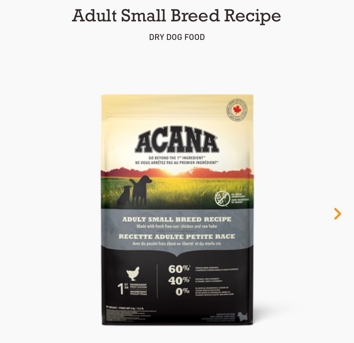 Acana Dog Adult Small Breed 2KG