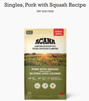 Acana Dog Single Pork+Squash 5.4KG