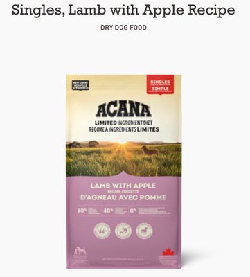 Acana Dog Single Lamb+Apple 1.8KG