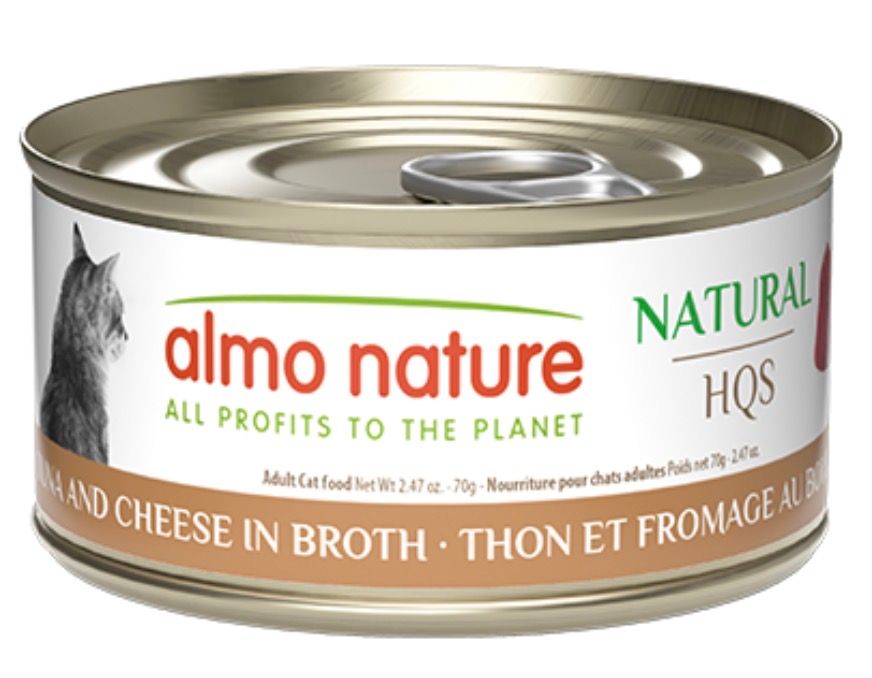 Almo Nature Cat HQS Tuna &amp; Cheese In Broth 70g(2.47oz)