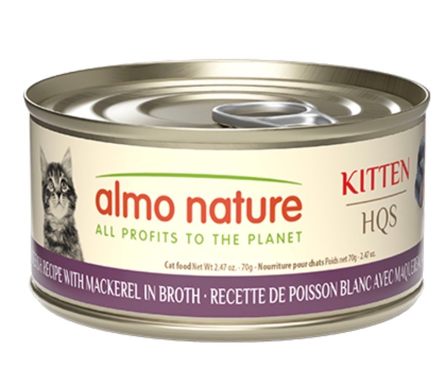 Almo Nature Cat HQS Kitten-Whitefish W/Mackerel In Broth 70g