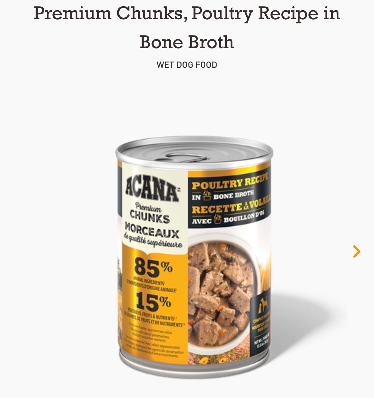 Acana Dog Poulty+B.Broth 12.8oz