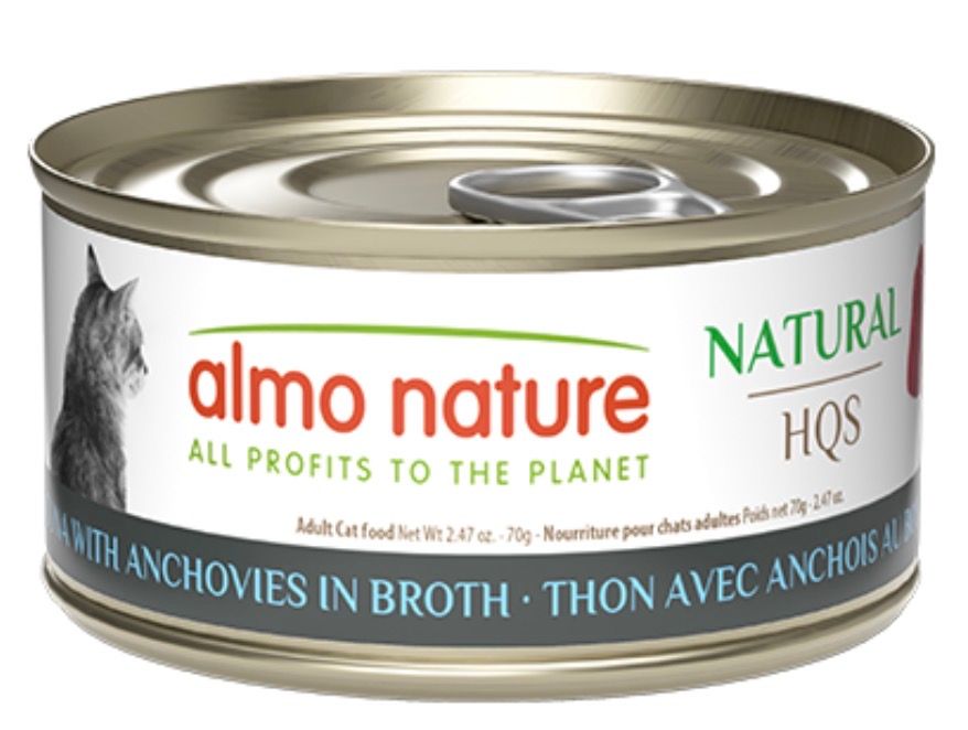 Almo Nature Cat HQS Tuna W/Anchovies In Broth 70g