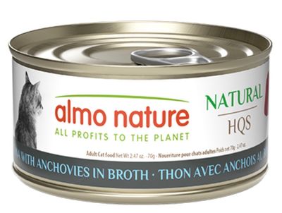 Almo Nature Cat HQS Tuna W/Anchovies In Broth 70g
