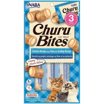 Inaba Churu Bites Chicken Recipe Wraps Tuna With Scallop (3 Pack) /4797