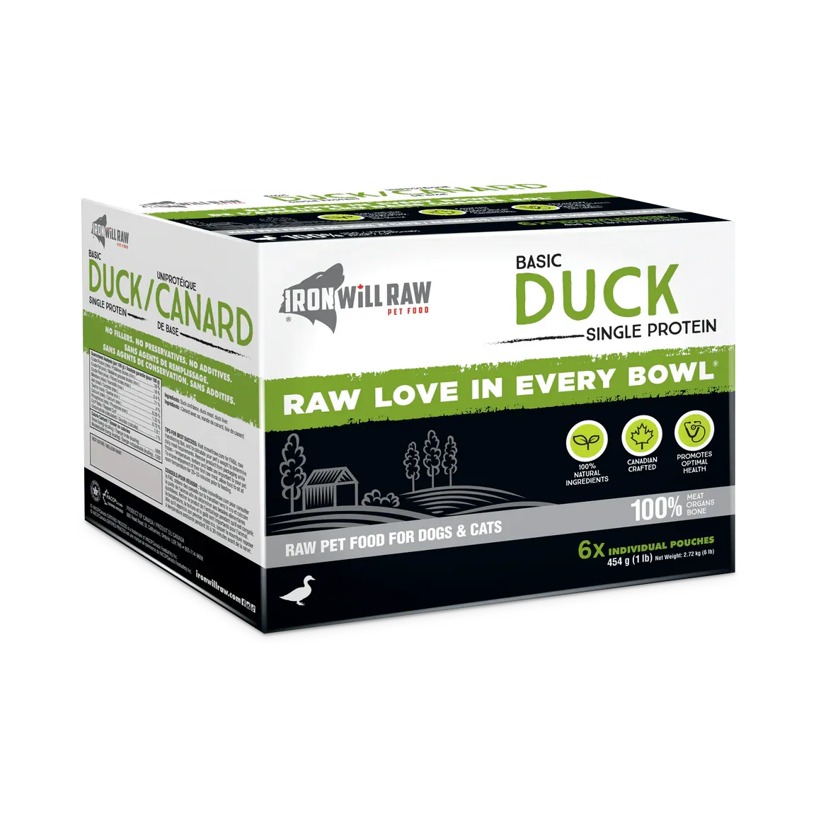 Iron Will Dog Basic Duck Single Protein 6×1LB