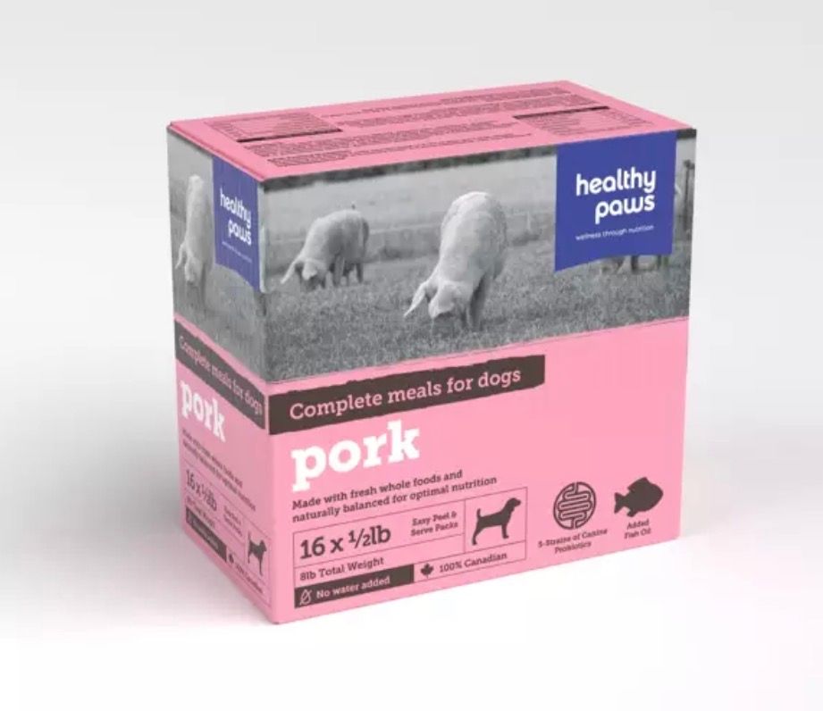 Healthy Paws Canine Complete Pork Dinner 16x1/2lb