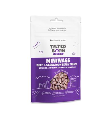 Tilted Barn Miniwags Canadian Beef &amp; Saskatoon Berry Dog Treats 100g