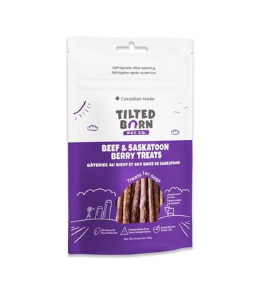 Tilted Barn Canadian Beef &amp; Saskatoon Berry Dog Treats 100g