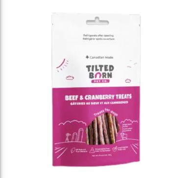 Tilted Barn Canadian Beef &amp; Cranberry Dog Treats 100g
