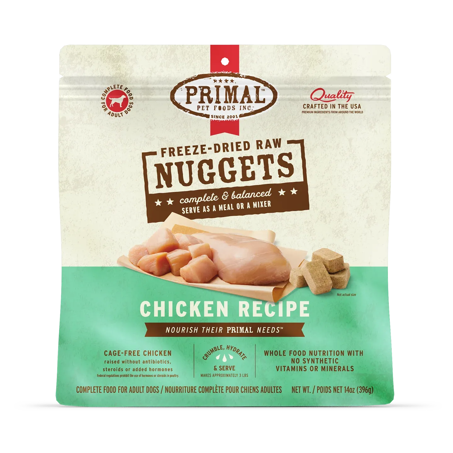 Primal Freeze Dried Chicken Nuggets Dog14oz