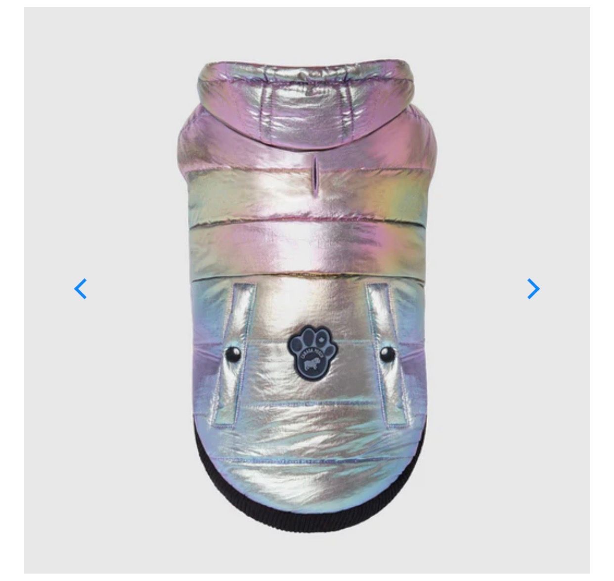 Canada Pooch Shiny Puffer Vest Iridescent Size 16