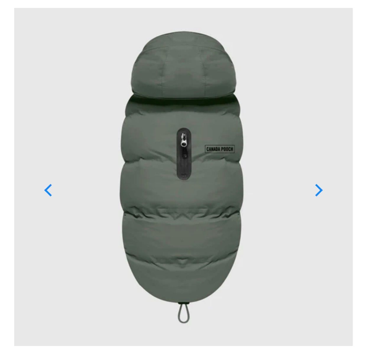 Canada Pooch Waterproof Puffer Army Green Size 16