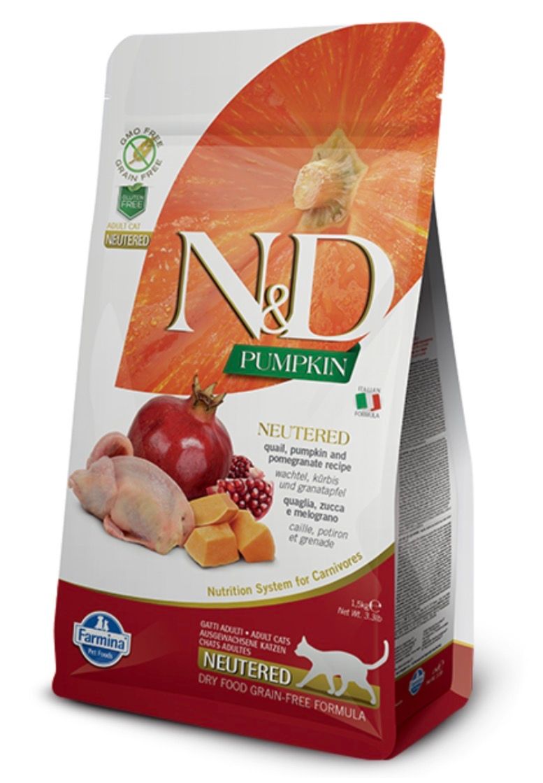 Farmina Pumpkin Neutered Quail &amp; Pomegranate Cat 3.3lb(1.5kg)