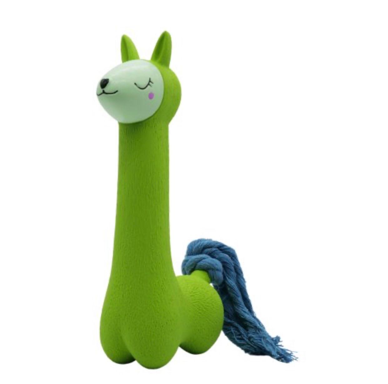 Bud'z Dog Toy - Green Lama With Blue Tail 7"