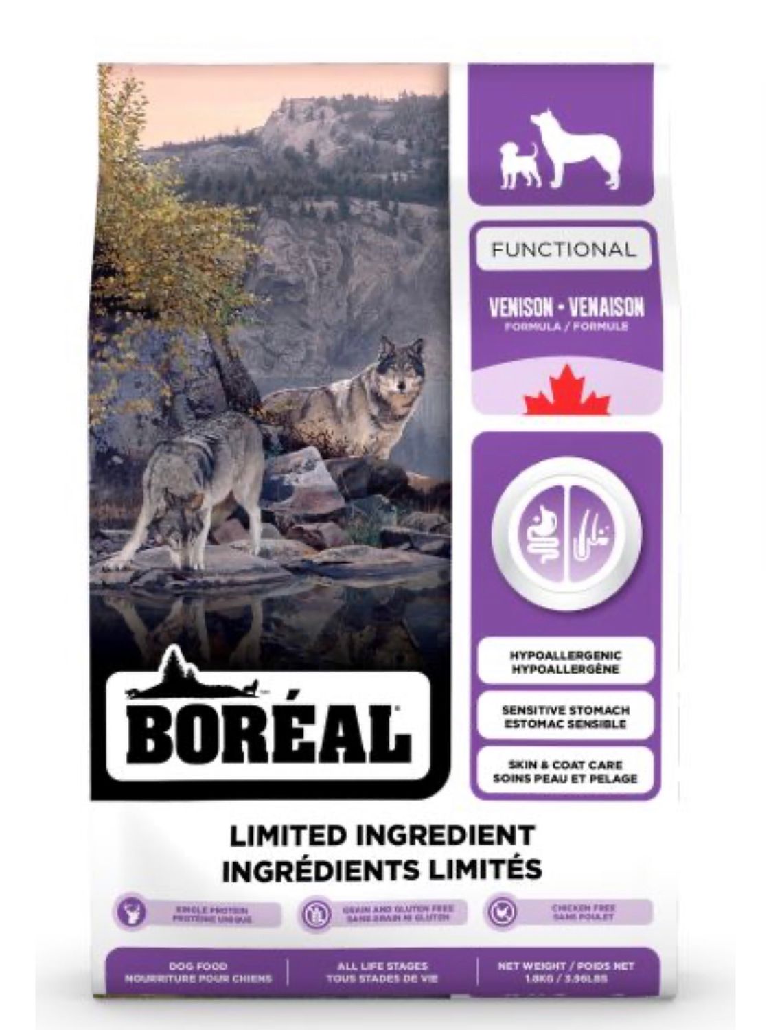 Boréal Dog Functional Limited Ingredient All Breeds Venison 4lb(1.8kg)