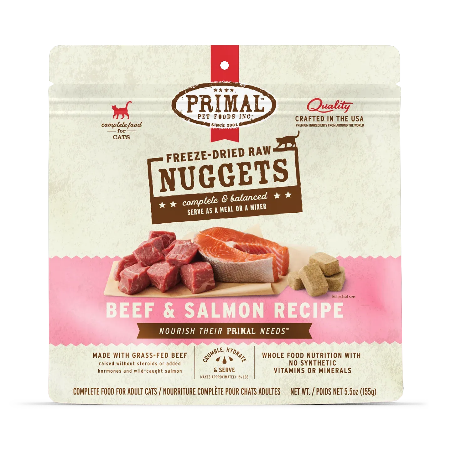 Primal Freeze Dried Beef And Salmon Cat 5.5oz