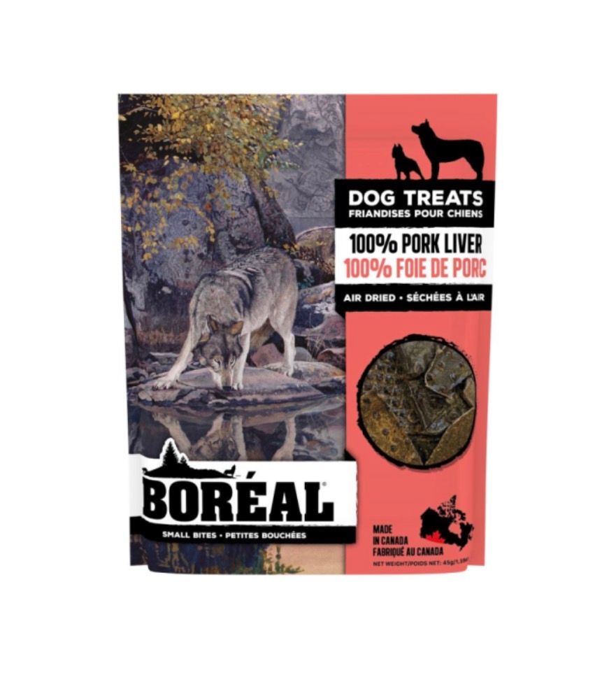 Boreal Dog Treats-100% Pork Liver Air Dried Treats 45g