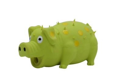 Bud'z Dog Toy -latex Spotted Pig Squeaker Green 6"