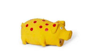 Bud'z Dog Toy -latex Spotted Pig Squeaker Yellow